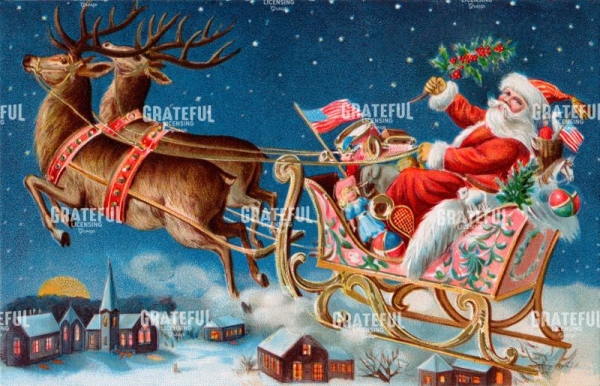 Santa with Reindeer Flying on Christmas!