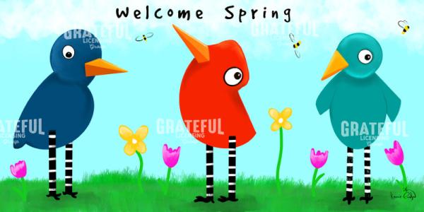 Welcome Spring Wacky Birds