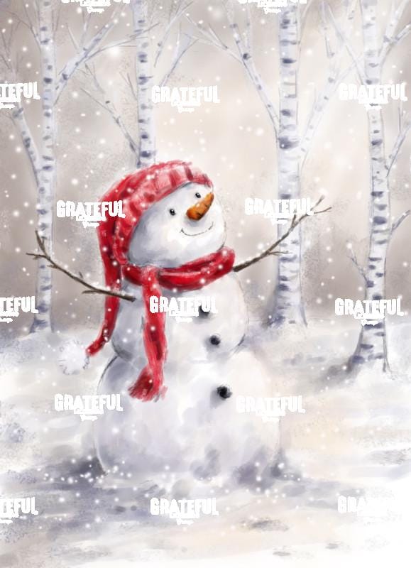 Snowman in woods