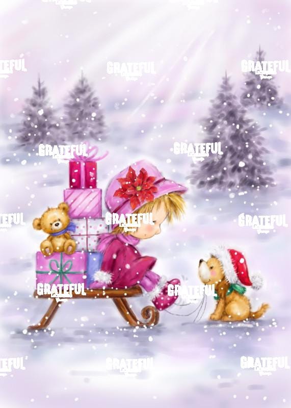 Girl with Presents and Dog