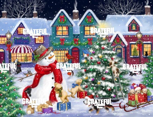 Snowman & Dogs Christmas Street