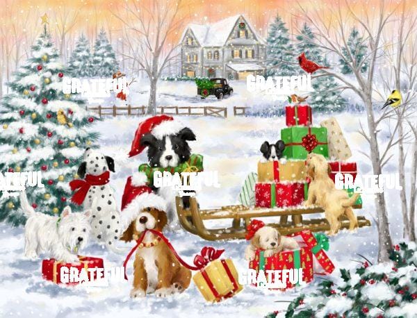 Dogs With Christmas Presents