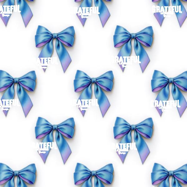 Blue Ribbon Bows on White
