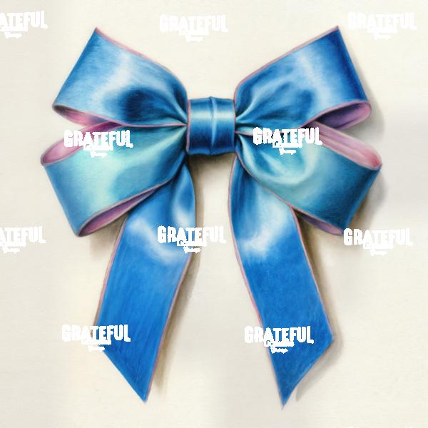 Blue and Pink Ribbon Bow 2