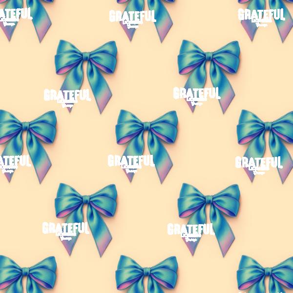 Blue Ribbon Bows on Cream