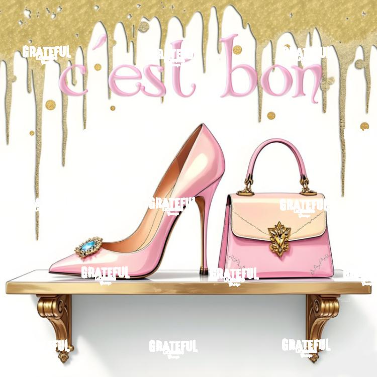 Gilded Shoe and Handbag