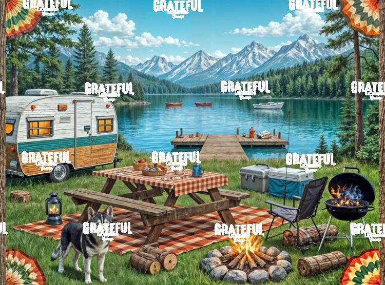 Camping with Husky