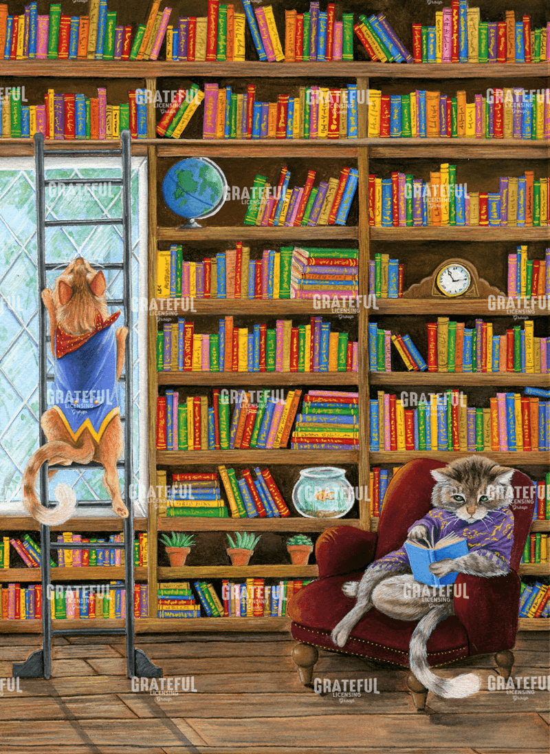 Library Cats - Grateful Art Licensing