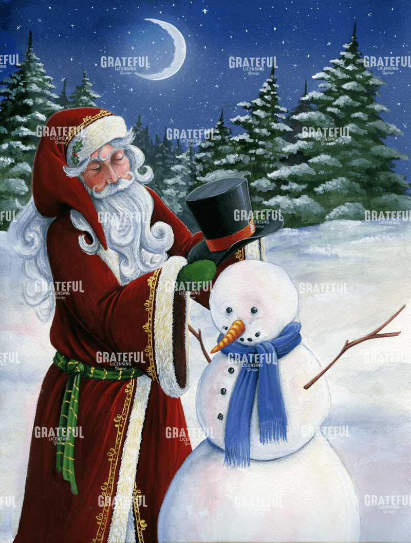 Santa With Snowman