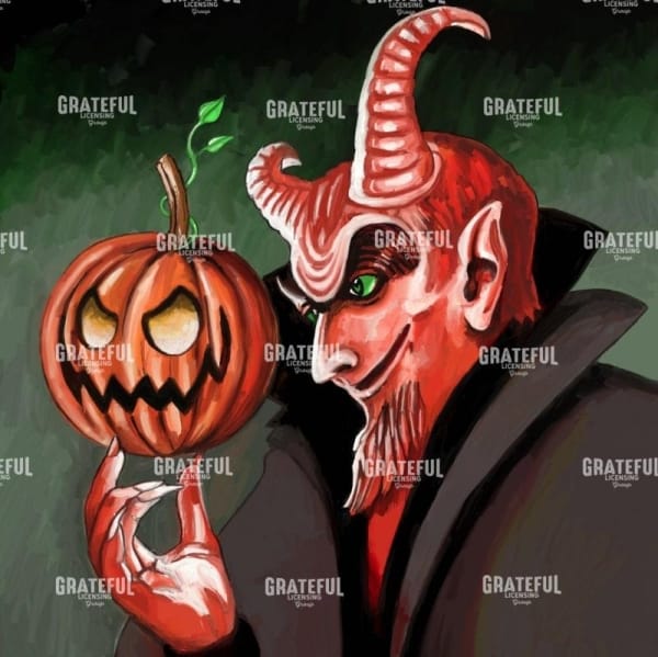 Devil with pumpkin