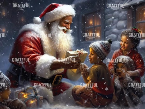 Santa Gift Giving to Children