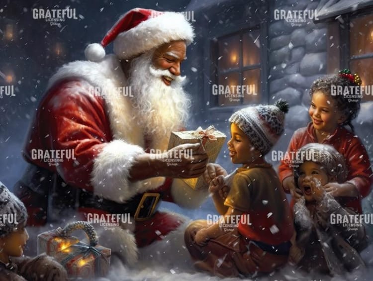 Santa Gift Giving to Children