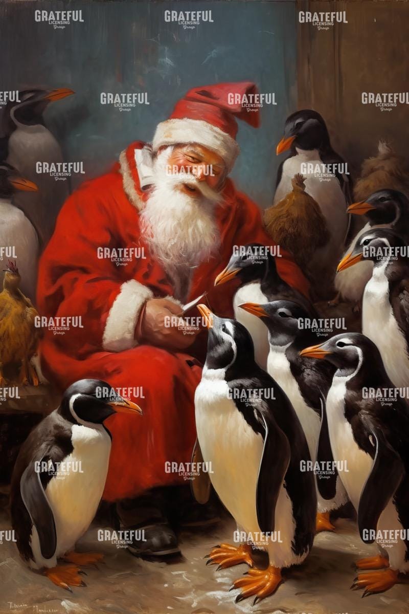 santa and penguins