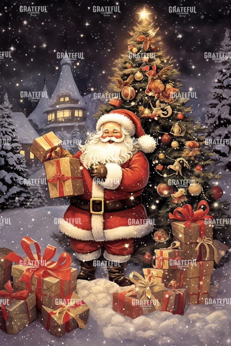 Santas Gifts under a Christmas Tree