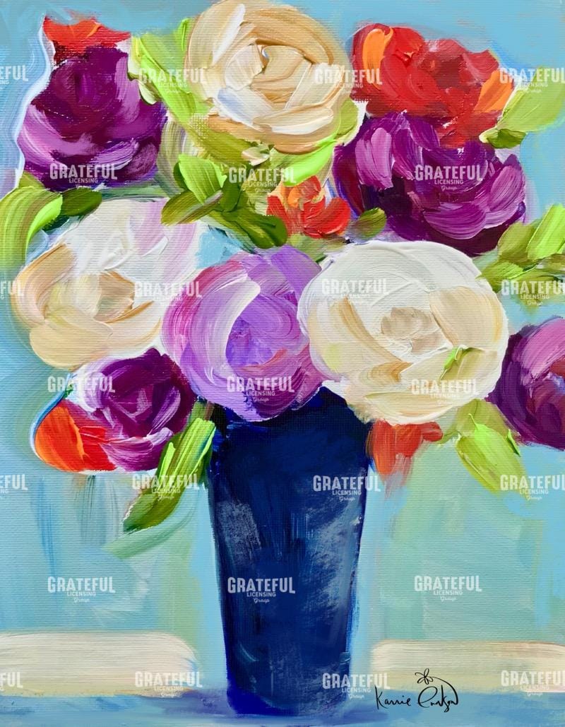 roses in prussian blue