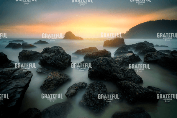 Misty Sunset on Indian Beach