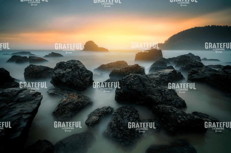 Misty Sunset on Indian Beach