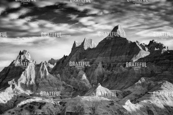 Morning in the Badlands B&W