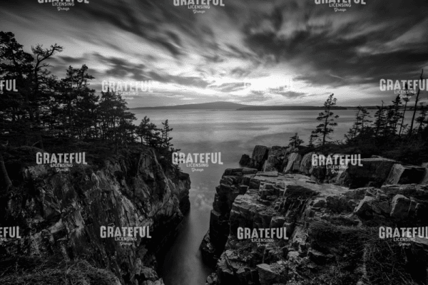 October Sunset at Raven's Nest Black and White