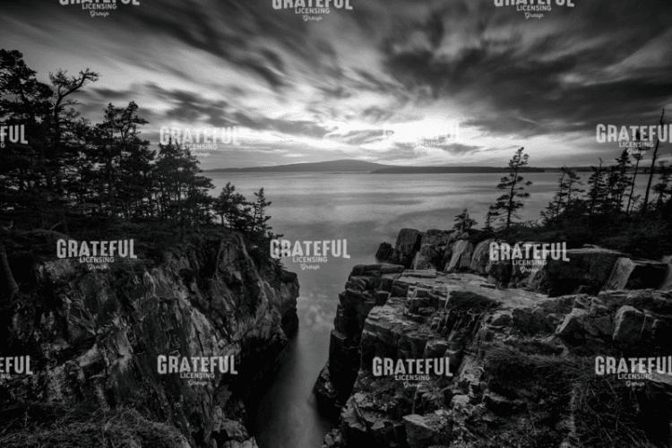 October Sunset at Raven's Nest Black and White
