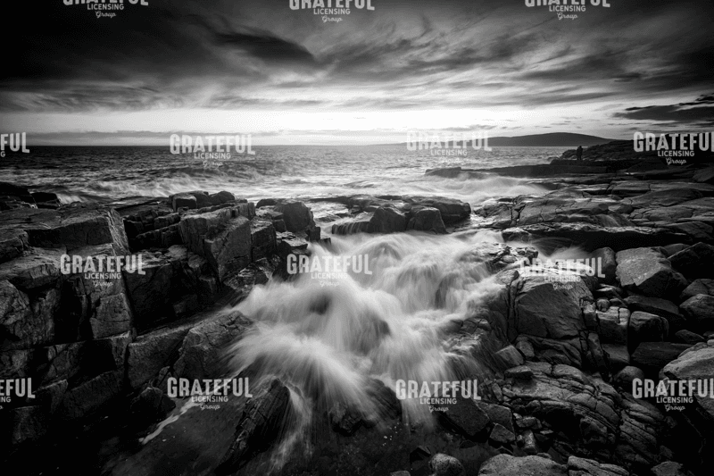 Red Sky at Dusk Black and White