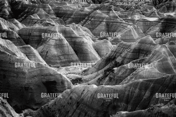The Badlands Wall B&W