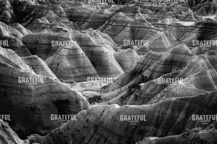 The Badlands Wall B&W