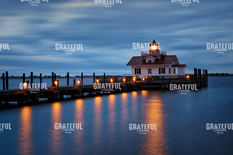Twilight at Roanoke Marshes Lighthouse
