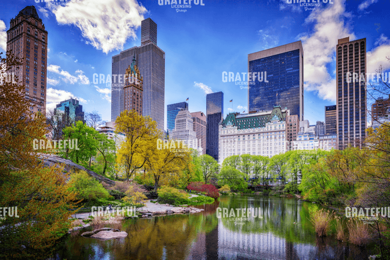 Central Park South from Gapstow Bridge