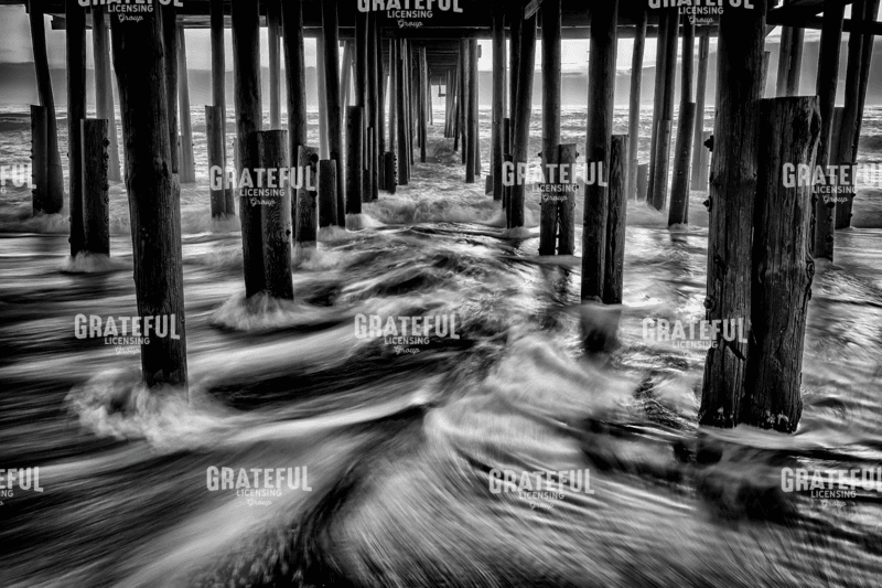 Under Kitty Hawk Pier Monochrome