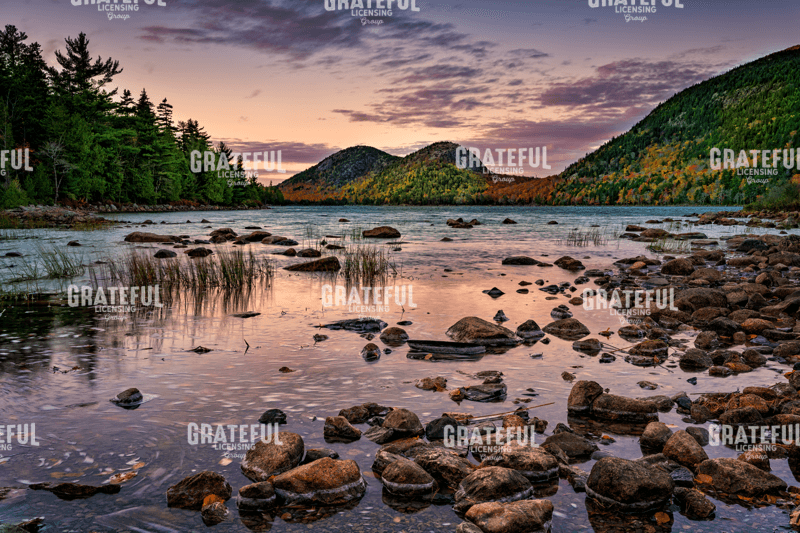 Autumn Dusk at Jordan Pond