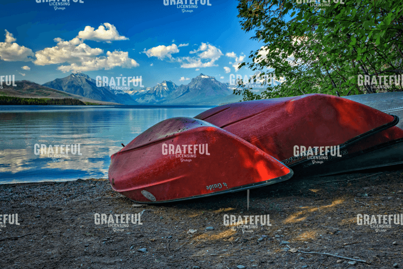 Rick Berk-Red Canoes on Lake McDonald.tif