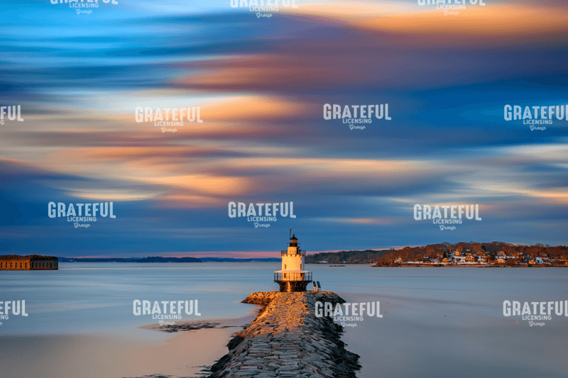 Autumn Skies At Spring Point Ledge Lighthouse.tif