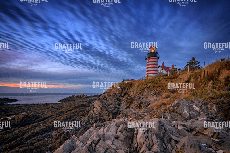 October Sky at West Quoddy Head Light