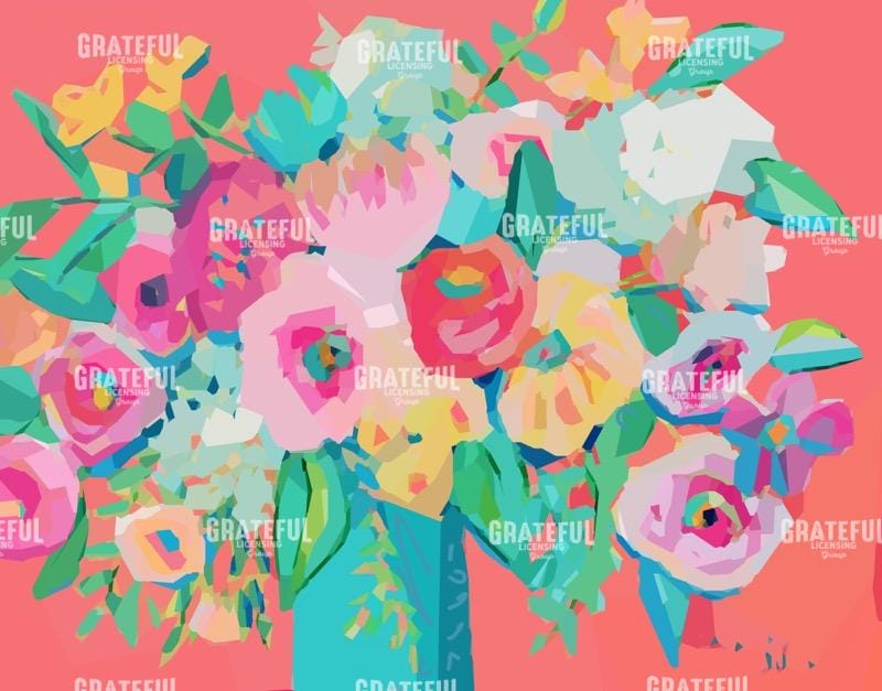 Coral Background Bouquet