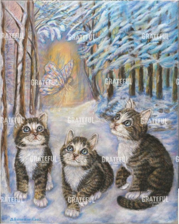 Kittens and the snow Fairy