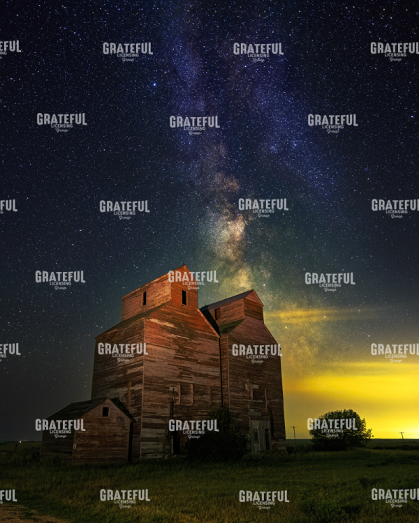 Sunset Over Grain Elevator