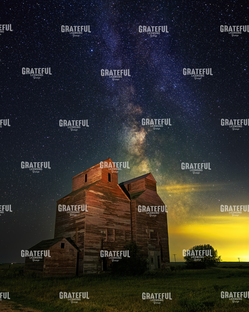 Sunset Over Grain Elevator