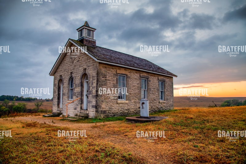 Stormy Morning at the Lower Fox Creek Schoolhouse