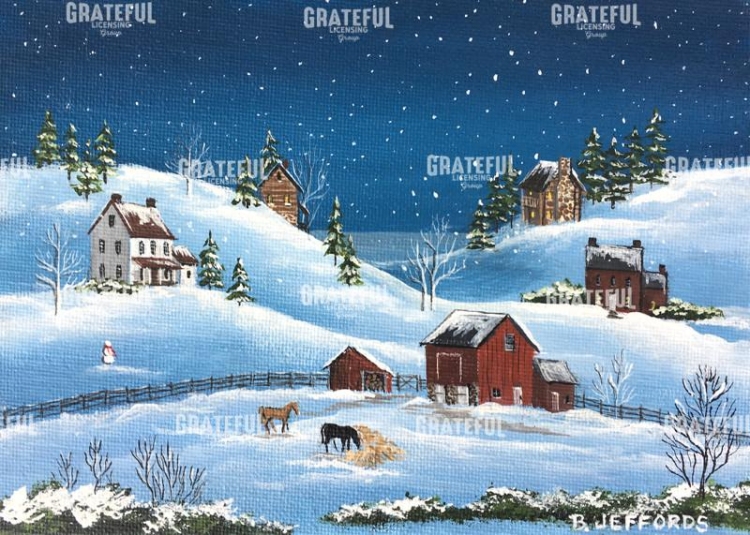 Snowman And Horses