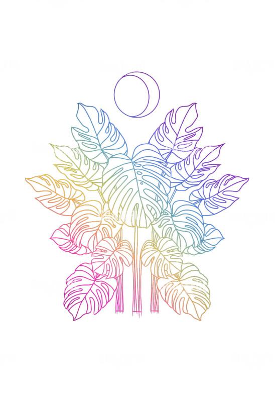 Rainbow Moon Leaves