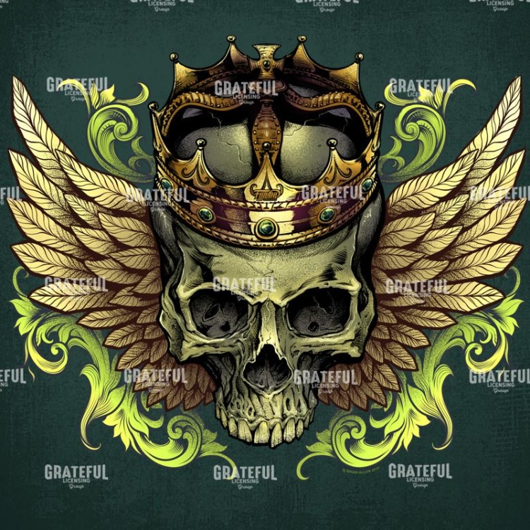 Skull With Crown and Wings