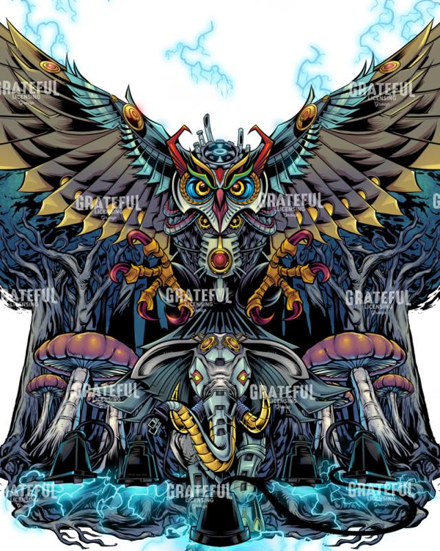 Owl and Elephant Psychedelic
