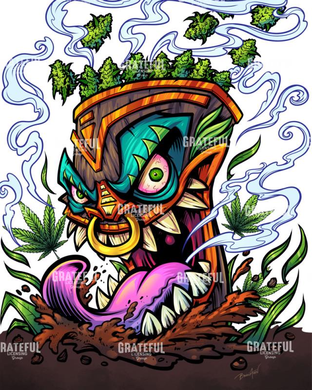 Smoking Tiki Head