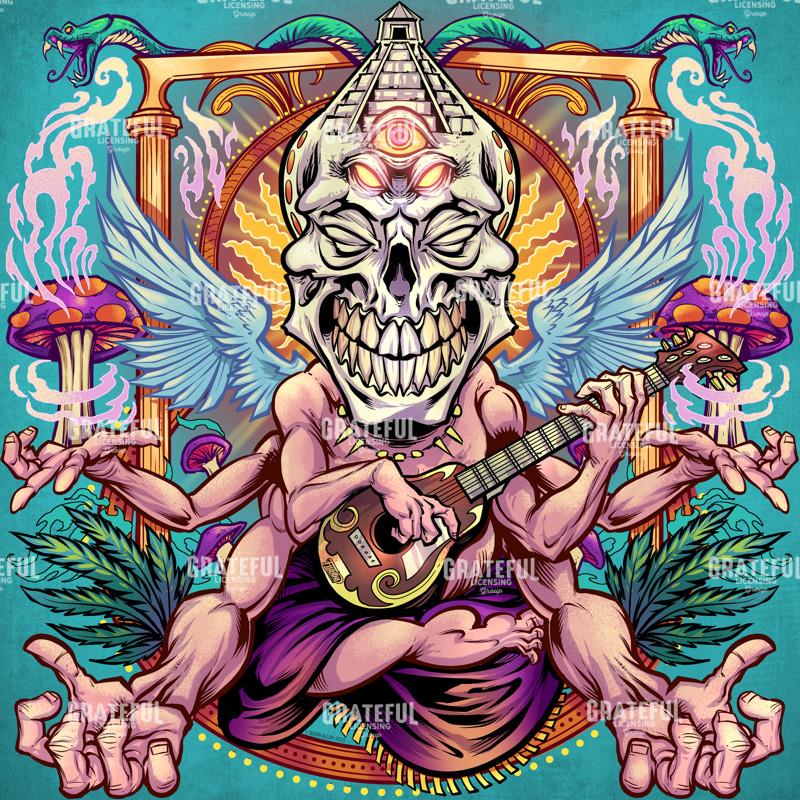 Psychedelic Monk with Mandolin