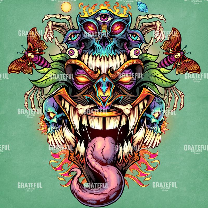 Psychedlic Tiki With Tongue
