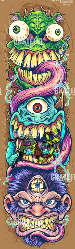 Monster Faces Skateboard 1