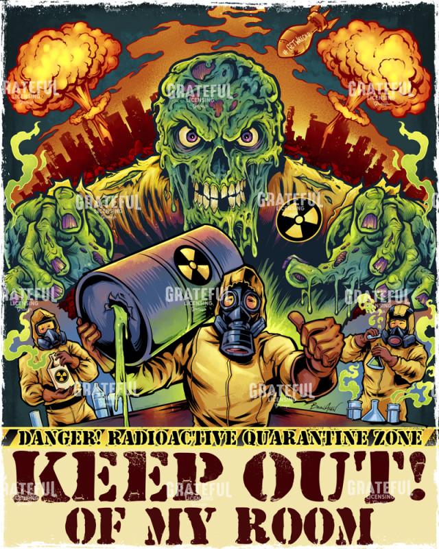Zombie Keep Out Room Sign