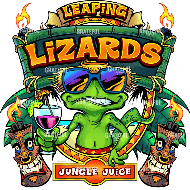 Lizard with Tropical Drink