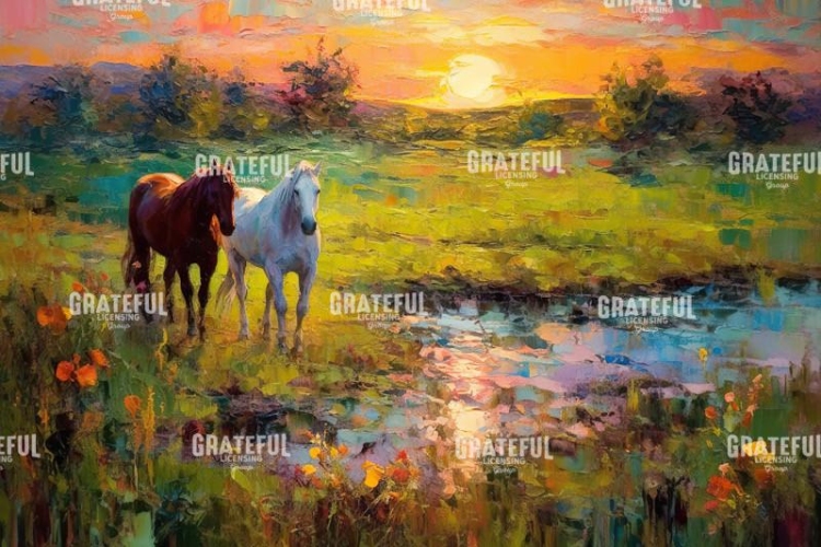 Wild Horses at Sunset